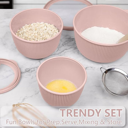 BoxedHome Mixing Bowls with Lids Set, 4 Packs BPA-Free Plastic Prep Bowls - Image 10