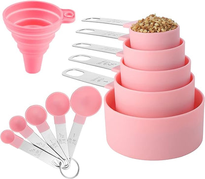 Measuring Cups and Spoons Set of Huygens Kitchen Gadgets 10 Pieces, Stackable by Huygens
