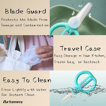 Baby Food Scissors with Travel Case, Ceramic Food Scissors Kids, Toddler - Image 4