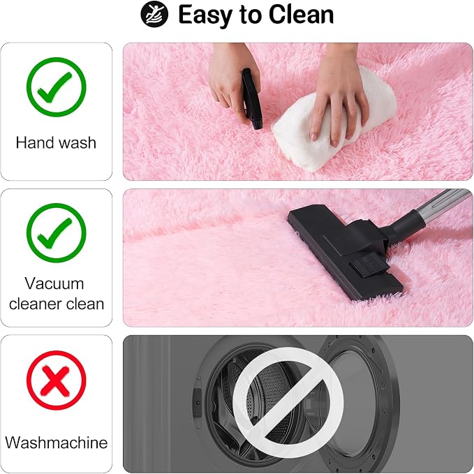 qulint 10x14 Area Rugs for Living Room, Large Fluffy Pink Rugs for Bedroom - Image 5