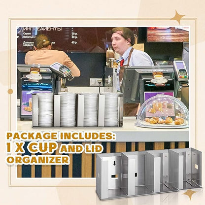 Hicarer 4 Compartments Stainless Steel Cup Dispenser - Image 3