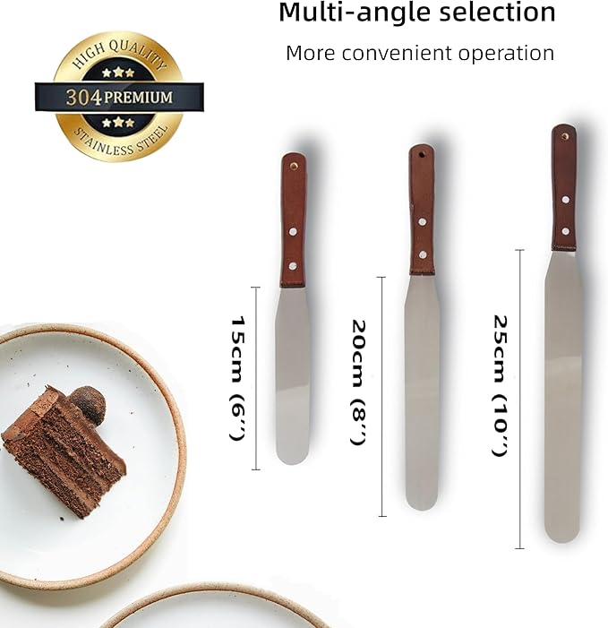 Straight Icing Spatula Stainless Steel Baking Set of 6" - Image 2