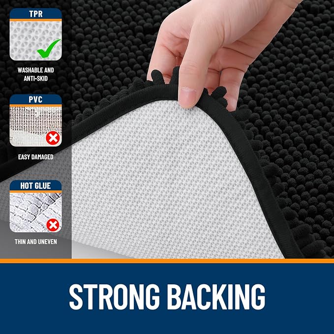 OLANLY Large Bathroom Rugs 70x46, Extra Soft Absorbent Chenille Bath Rugs - Image 6