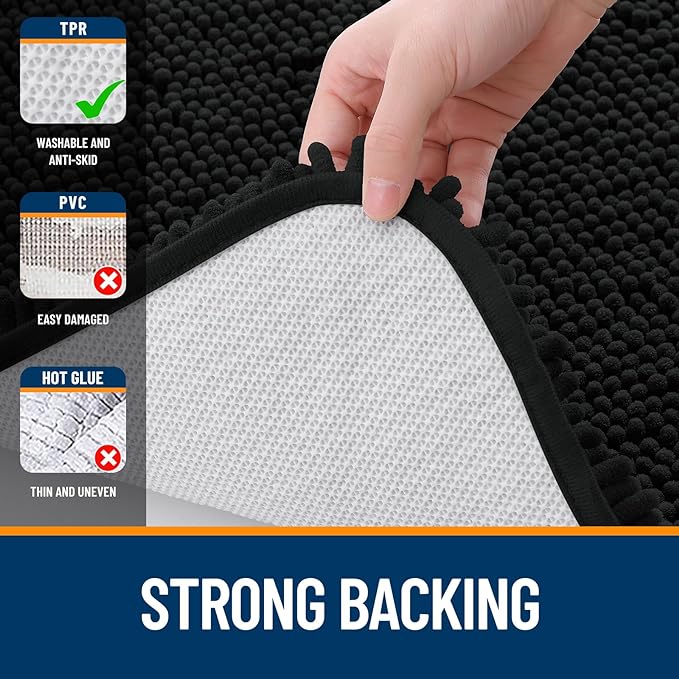OLANLY Large Bathroom Rugs 40x32, Extra Soft Absorbent Chenille Bath Rugs - Image 6