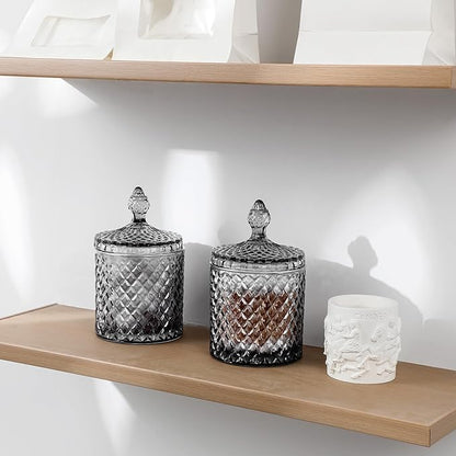 rejomiik Qtip Holder Glass Apothecary Jars - Image 4