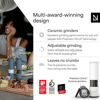 LARS NYSØM Salt and Pepper Grinder Set Manual, Stainless Steel Salt and Pepper - Image 2