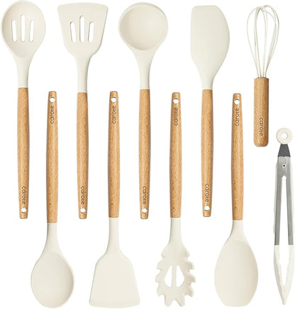 CAROTE Silicone Cooking Utensils Set, Kitchen Utensils Set 10 Pcs by CAROTE