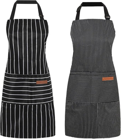 2 Pack Cooking Aprons Adjustable Bib Apron by Unknown