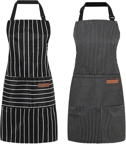 2 Pack Cooking Aprons Adjustable Bib Apron by Unknown