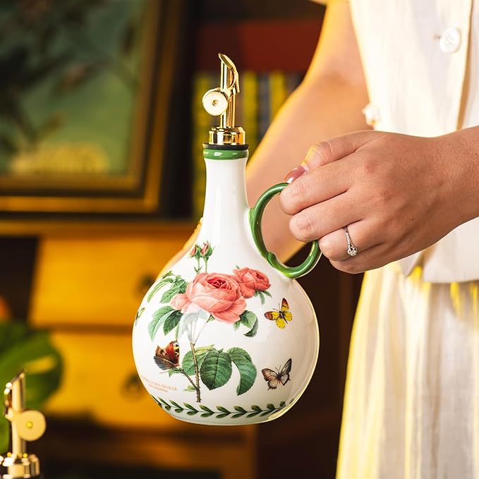 Ceramic Olive Oil Dispenser, 27 oz Floral Pattern Cruet - Image 5