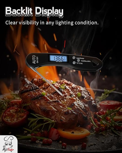 5 PCs Instant Read Meat Thermometer, 1.2s Fast Read, ±1°F Accuracy, -58°F to - Image 4