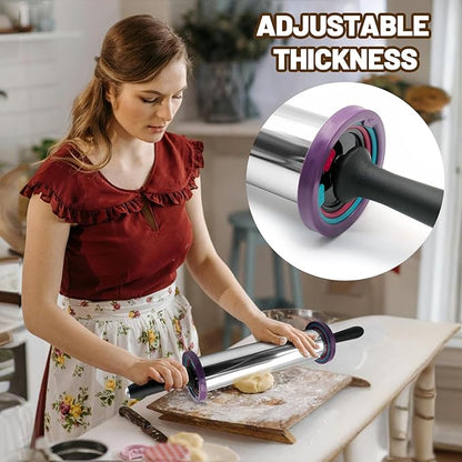 SHIKORI Rolling Pin, Adjustable Rolling Pin - Image 7