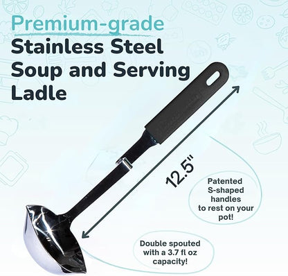 Souper Cubes + Lori Greiner No Mess Stainless Steel Soup Ladle - Image 4