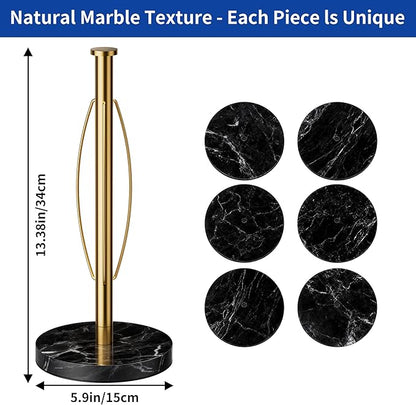 YIGII Heavy Marble Base Paper Towel Holder Countertop - Image 7
