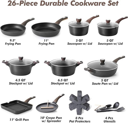 SENSARTE Pots and Pans Set Non stick, Non toxic Healthy Induction Cookware Sets - Image 3