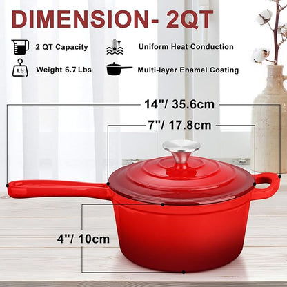 Enameled Cast Iron Sauce Pan - Image 2