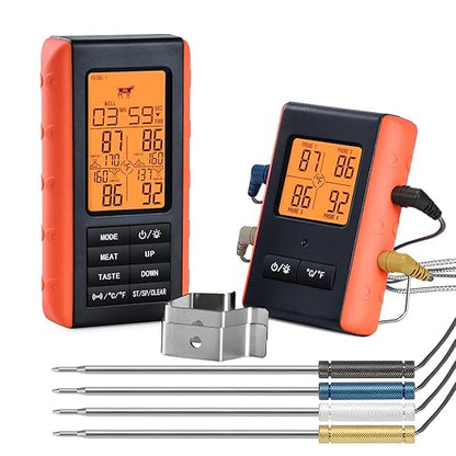 Wireless Meat Thermometer for Grilling and Smoking, Food Thermometer for BBQ by VAUNO