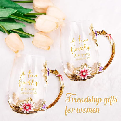 OEAGO Friendship Gifts for Women Best Tea Cup Friend Gifts for Women Flower - Image 5