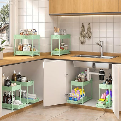 Sevenblue 3 Pack Under Sink Organizers, 2-Tier Multi-Use Kitchen and Bathroom - Image 3