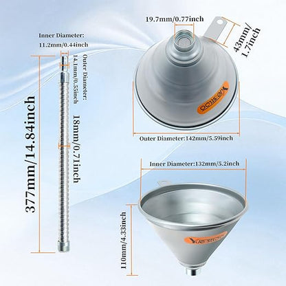 14.84" Steel Bendable Spout Funnel - Image 2