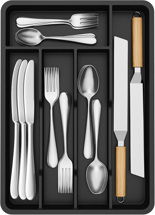 Lifewit Silverware Drawer Organizer Tray, Plastic Cutlery Storage by Lifewit