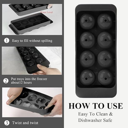 Round Ice Cube Mold, 1.8 INCH x 8, Ice Ball Maker Mold | Round Ice Cube Trays - Image 3