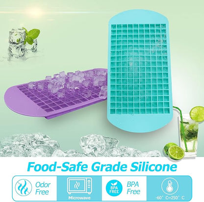 Silicone Mini Ice Cube Trays 2 Pack, 160 Small Ice Cube Molds Easy Release - Image 2
