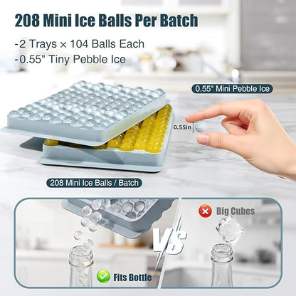 WIBIMEN Mini Ice Cube Trays, 0.55” Tiny Pebble Ice - Image 4