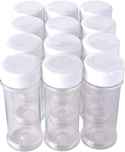 12 Pack of 6 Oz. Empty Clear Plastic Spice Bottles - Image 3