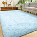 YJ.GWL Area Rugs for Living Room Bedroom, 6x9 Machine Washable Large Light Blue by YJGWLHomeDecor