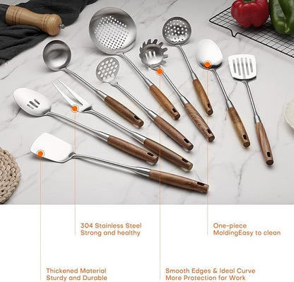 10 Pcs Cooking Utensils Set 304 Stainlss Steel Kitchen Utensils Set Heat - Image 3