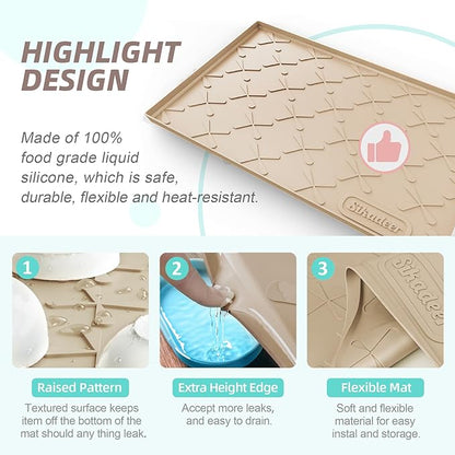 SIKADEER 31" x 22" Under Sink Mat Waterproof, Silicone Mat Kitchen Drawer Shelf - Image 4