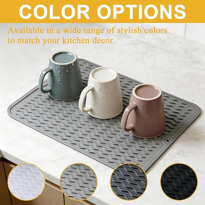 Silicone Dish Drying Mat for Kitchen Counter Eco-Friendly Fast Dry Dish Mat - Image 4