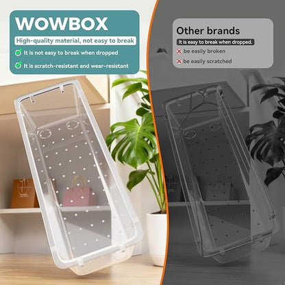 WOWBOX 44 PCS Clear Plastic Drawer Organizer Set, 5 Varied Size storage Bins - Image 5