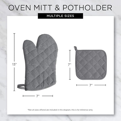 DII Basic Terry Collection 100% Cotton Quilted, Oven Mitt, Stonewash Blue - Image 8