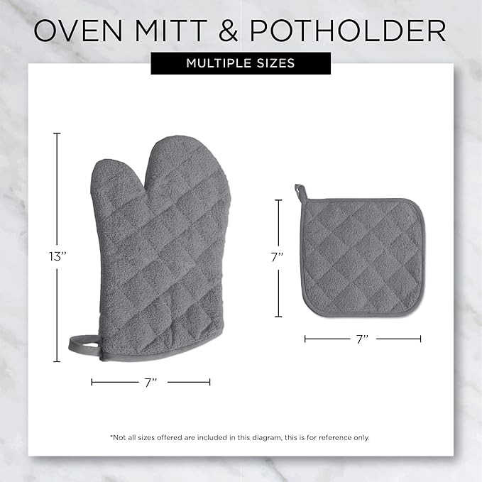 DII Basic Terry Collection 100% Cotton Quilted, Oven Mitt, Honey Gold, 2 Piece - Image 8