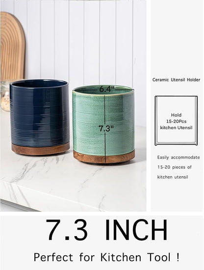 Utensil Holder, 360° Rotating Extra Large Ceramic Kitchen Utensil Holder - Image 5