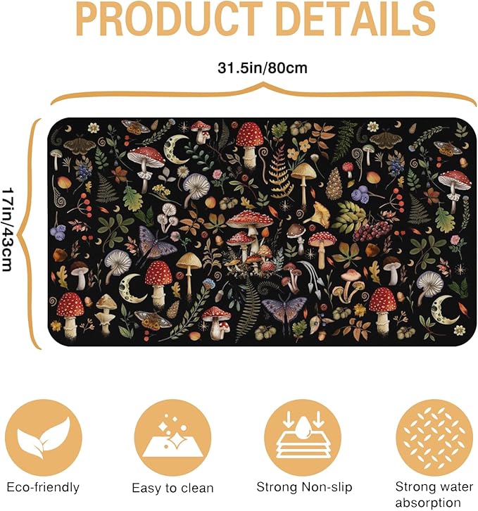 Kitchen Countertop Dish Drying Mat, Super Absorbent Coffee Bar Mat - Image 5