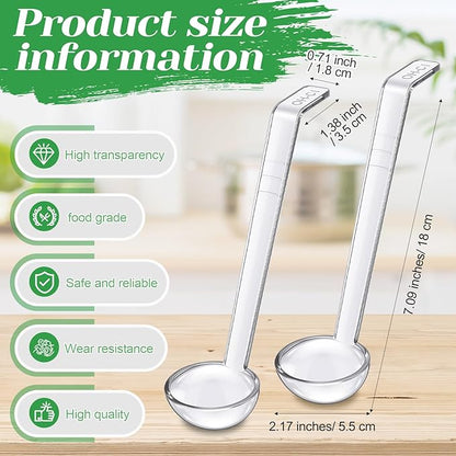 Tioncy 6 Pcs 1 Oz Small Ladle for Serving Sauce 7.09 Inches Plastic Mini Ladles - Image 3