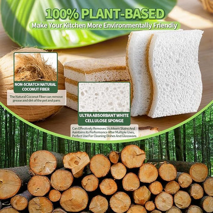 Sponges Kitchen Natural Dish Sponge Plant-Based Biodegradable Compostable - Image 3