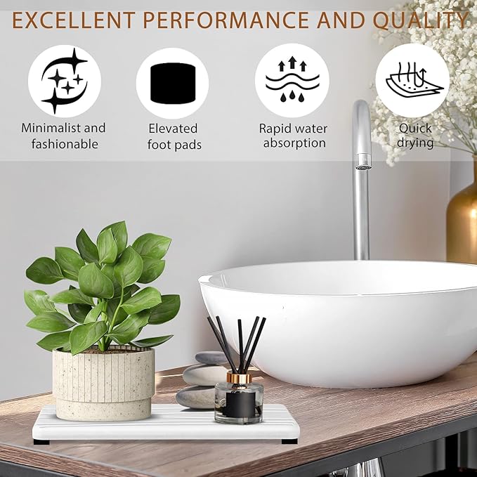 3PCS Water Absorbing Stone Tray, Fast Drying Stone Sink Tray, Stones Soap Trays - Image 4