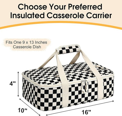 Corduroy Casserole Carrier, Insulated Lasagna Lugger - Image 2
