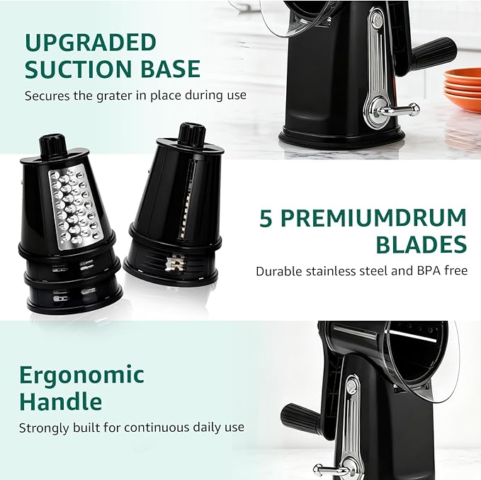 Rotary Cheese Grater Hand Crank - Image 5