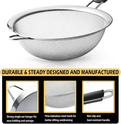 Stainless Steel Fine Mesh Strainers, Wire Sieve - Image 3