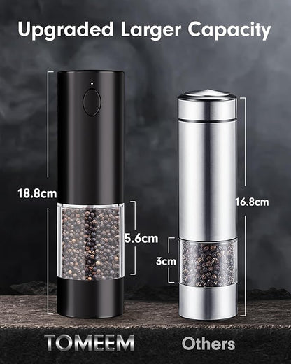 TOMEEM Upgraded Larger Capacity Electric Salt and Pepper Grinder Set - Image 6