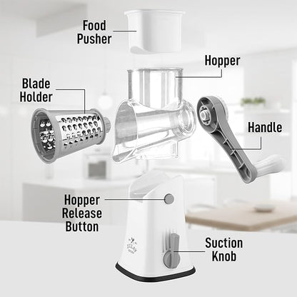 Zulay Kitchen Rotary Cheese Grater 5 Blade Cheese Shredder - Image 8