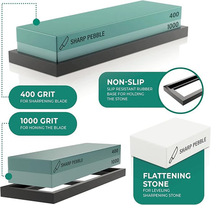 Sharp Pebble Premium Whetstone Knife Sharpening Stone 2 Side Grit 400/1000 - Image 3