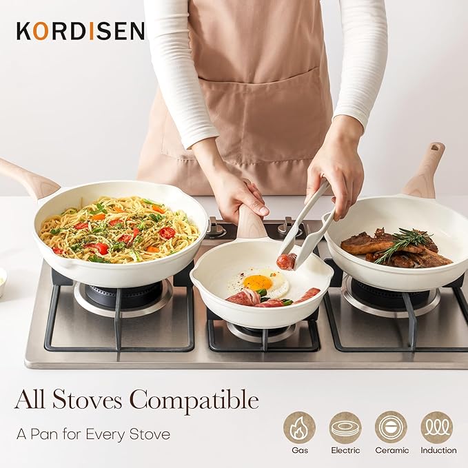 Kordisen Ceramic Non Stick Frying Pans Skillet, 9.5 Inch Ceramic Frying Pan - Image 5