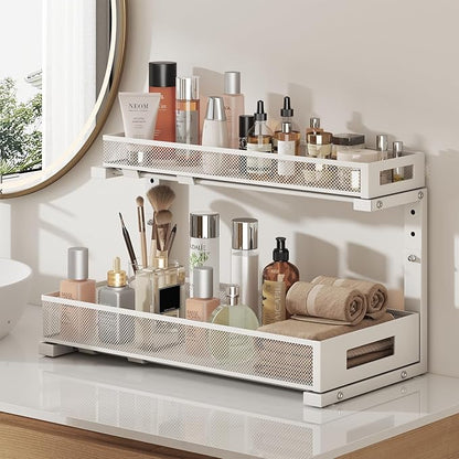 2 Pack 19IN Depth Under Sink Storage Organizer, Large 2-Tier Elegant Mesh Pull - Image 6