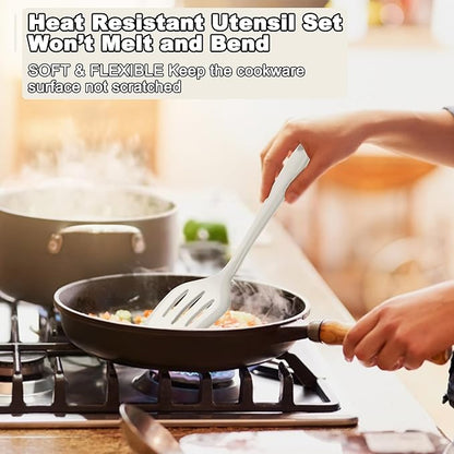 E-far 10 Pieces Silicone Cooking Utensils Set, Heat Resistant Kitchen Utensil - Image 5